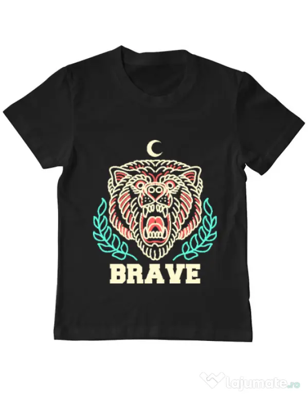 Tricou ADLER copil Brave Negru