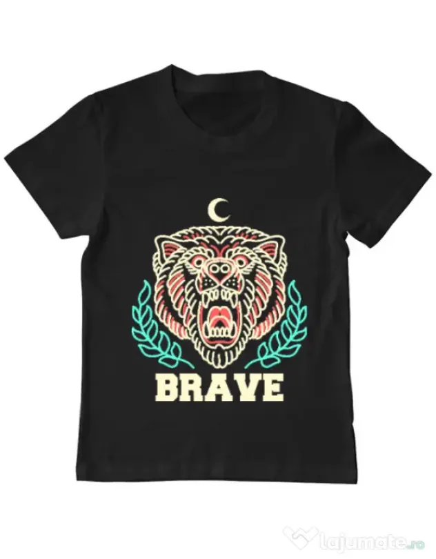 Tricou ADLER copil Brave Negru