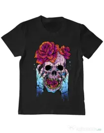 Tricou ADLER copil Hand skull Negru