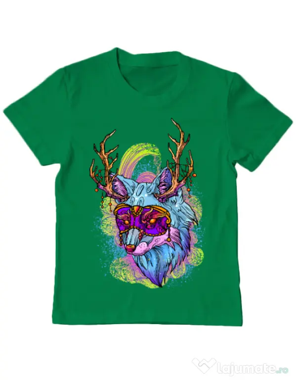 Tricou ADLER copil Wolf Verde mediu