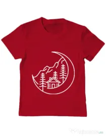 Tricou ADLER copil Moon life Rosu