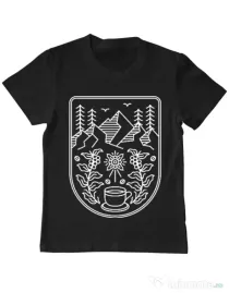 Tricou ADLER copil Natural coffee Negru