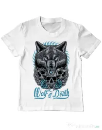 Tricou ADLER copil Wolf of death Alb