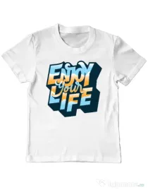 Tricou ADLER copil Enjoy your life Alb