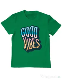 Tricou ADLER copil Good vibes Verde mediu