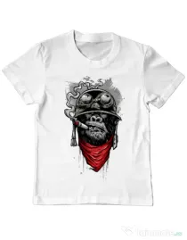 Tricou ADLER copil Ape of duty Alb