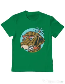 Tricou ADLER copil Chill dog Verde mediu
