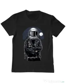Tricou ADLER copil Astronaut rebel Negru