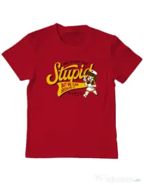 Tricou ADLER copil Can\'t fix stupid Rosu