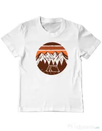 Tricou ADLER copil Beauty mountain Alb