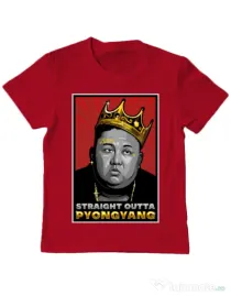 Tricou ADLER copil Straight outta Pyongyang Rosu