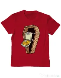 Tricou ADLER copil Horror pizza Rosu