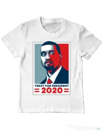 Tricou ADLER copil Yezzy for president Alb