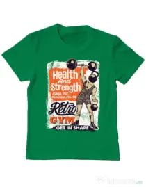 Tricou ADLER copil Retro Gym Verde mediu