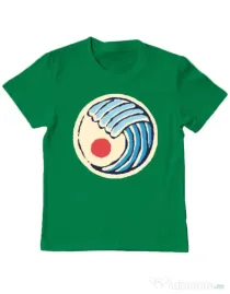 Tricou ADLER copil Great wave Verde mediu