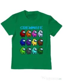 Tricou ADLER copil Crewmate Verde mediu