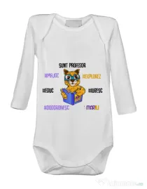 Baby body Sacoșa profesor Alb