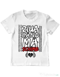 Tricou ADLER copil ziua cand ma schimb Alb