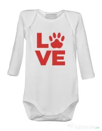 Baby body Love Kola Kariola Rosu Alb