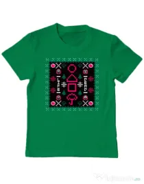 Tricou personalizat copil Childhood Pattern Verde mediu