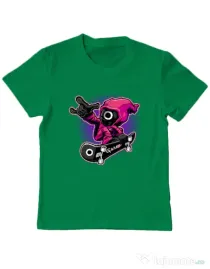 Tricou personalizat copil Squid Boy Verde mediu