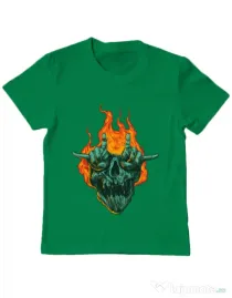 Tricou personalizat copil METAL HEADS Verde mediu