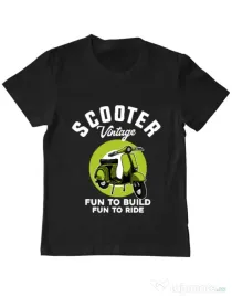 Tricou personalizat copil SCOOTER VINTAGE Negru