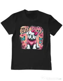Tricou personalizat copil BULLDOG 05 Negru