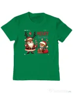 Tricou personalizat copil Merry schristmas 2 Verde mediu
