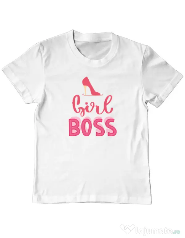 Tricou personalizat copil Girls boss Alb