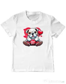 Tricou personalizat copil BULLDOG 102 Alb