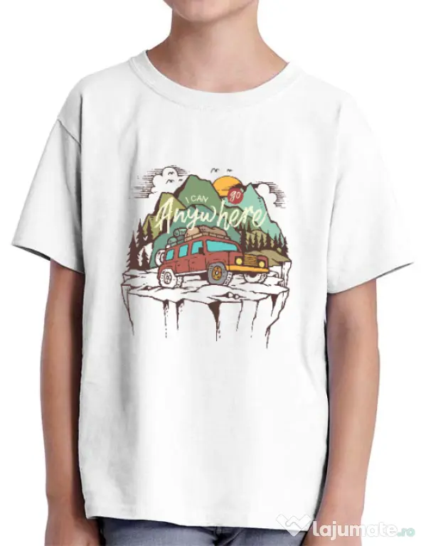 Tricou ADLER copil Adventure Alb