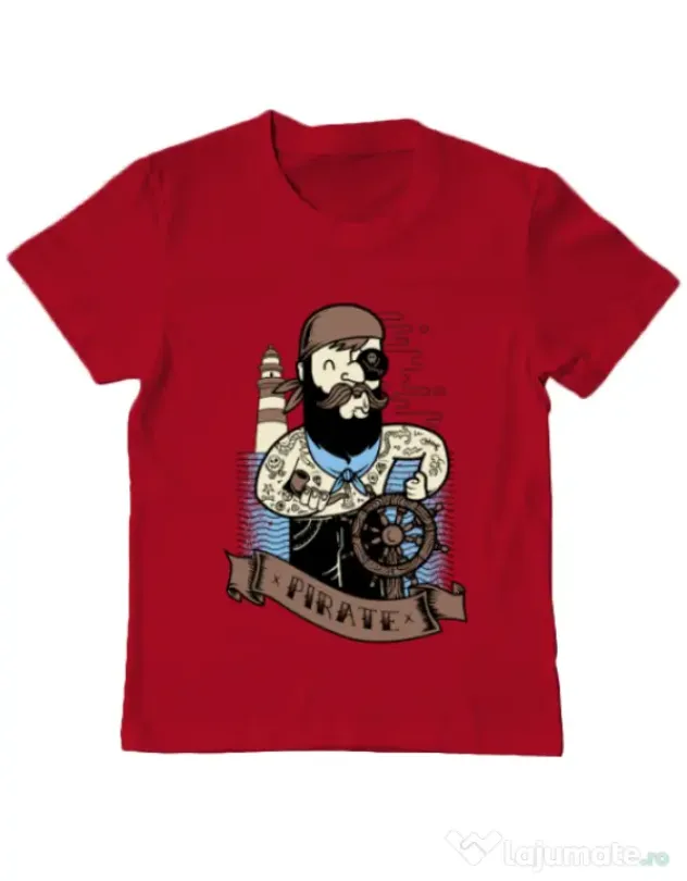 Tricou ADLER copil Adventure of the Sea Rosu