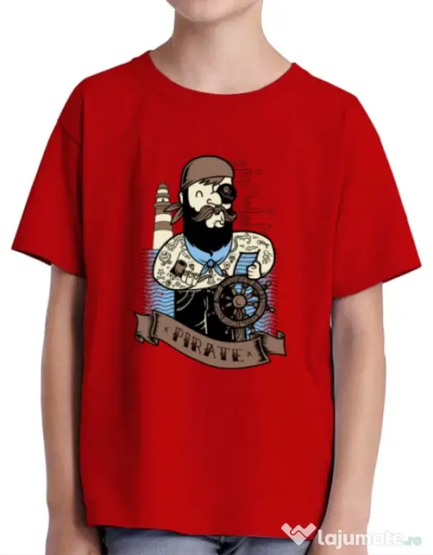 Tricou ADLER copil Adventure of the Sea Rosu