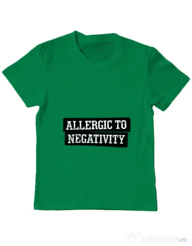 Tricou ADLER copil Allergic to negativity Verde mediu