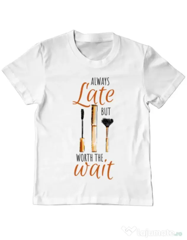 Tricou ADLER copil Always late Alb