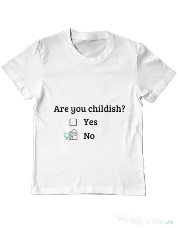 Tricou ADLER copil Are you childish Alb