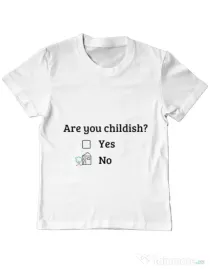 Tricou ADLER copil Are you childish Alb