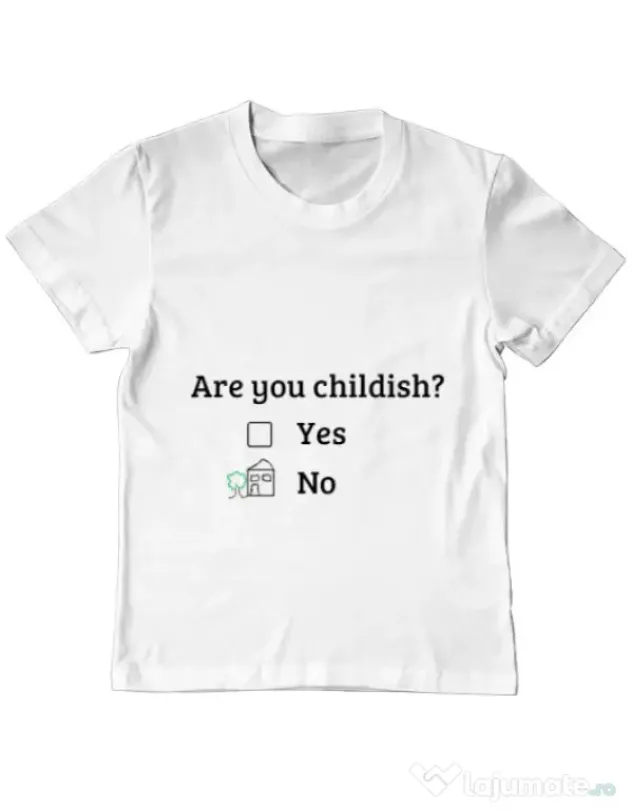Tricou ADLER copil Are you childish Alb