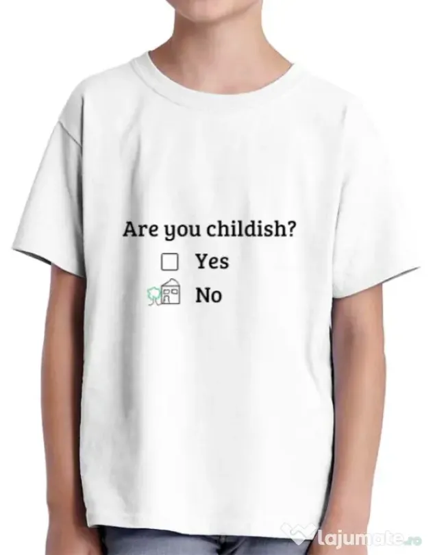 Tricou ADLER copil Are you childish Alb