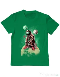 Tricou ADLER copil Astronaut - DJ Verde mediu
