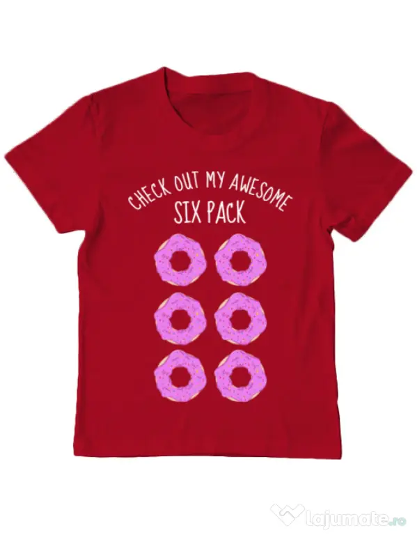 Tricou ADLER copil Awesome sixpack Rosu