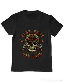 Tricou ADLER copil Bad rider Negru