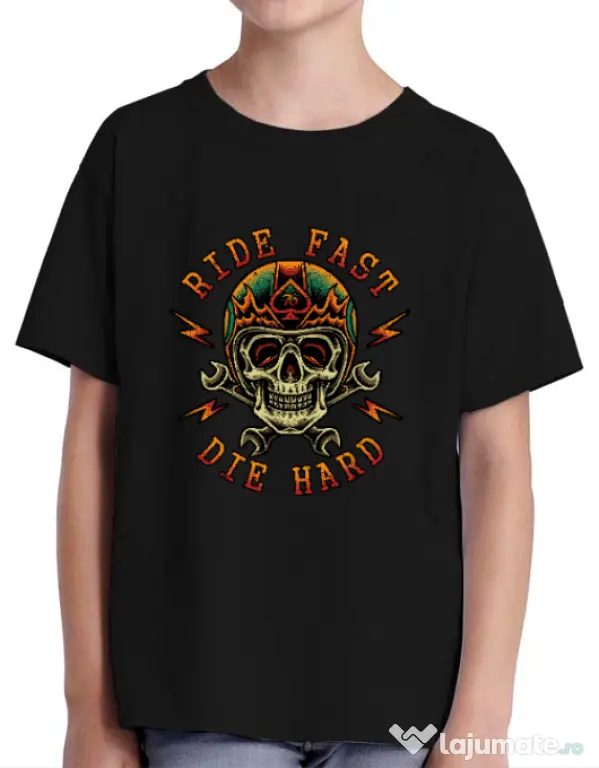 Tricou ADLER copil Bad rider Negru