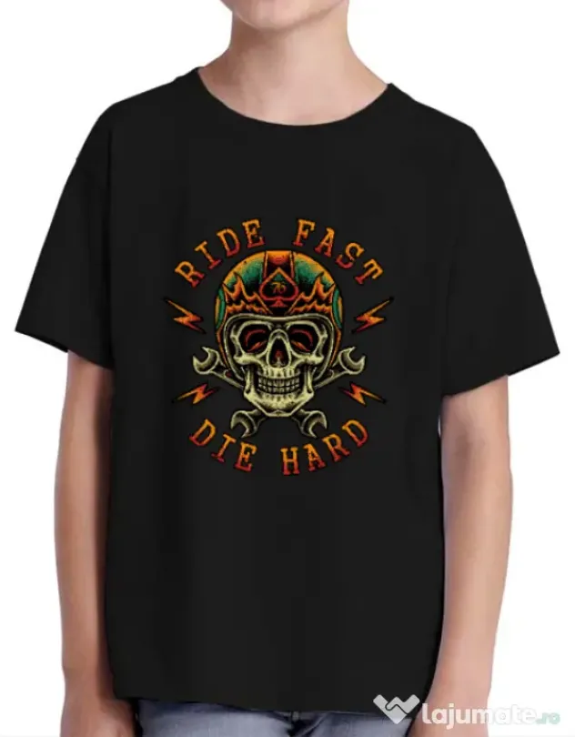 Tricou ADLER copil Bad rider Negru