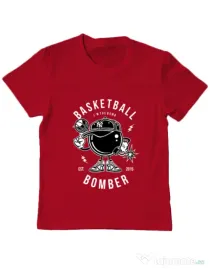 Tricou ADLER copil Basketball Bomber Rosu