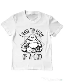 Tricou ADLER copil Body of a god Alb