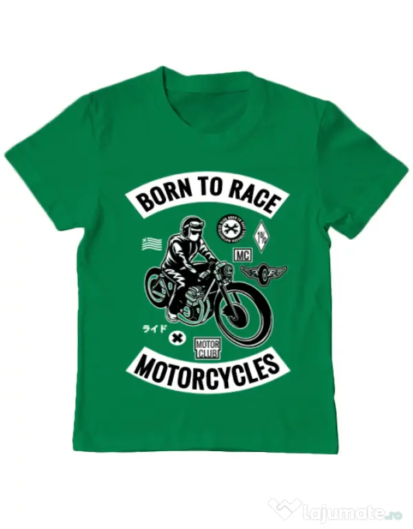 Tricou ADLER copil Born to race Verde mediu