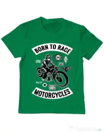 Tricou ADLER copil Born to race Verde mediu