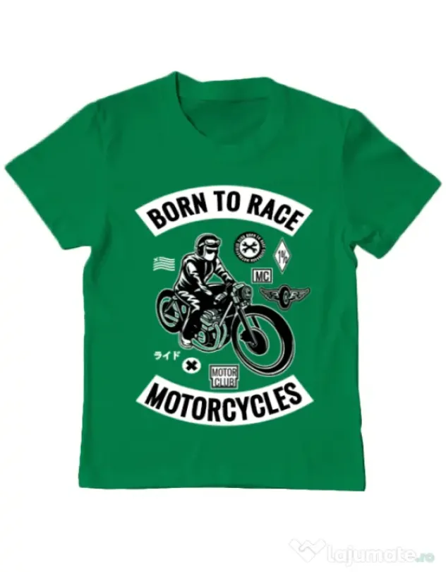 Tricou ADLER copil Born to race Verde mediu